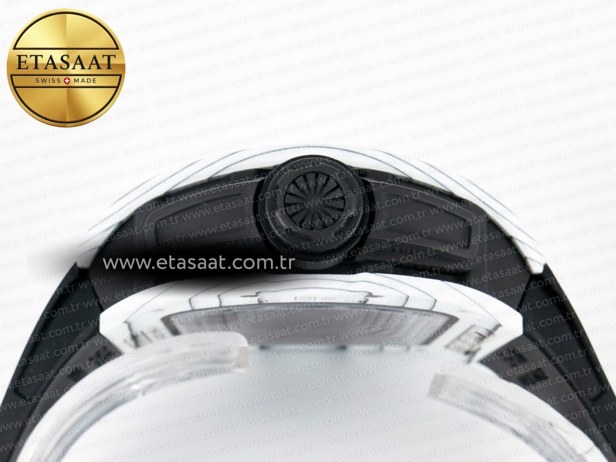 Richard Mille RM 61-01 Yohan Blake White NTPT ZF 1:1 Best Edition on Black Rubber Strap RMUL2 Super Clone - Görsel 14
