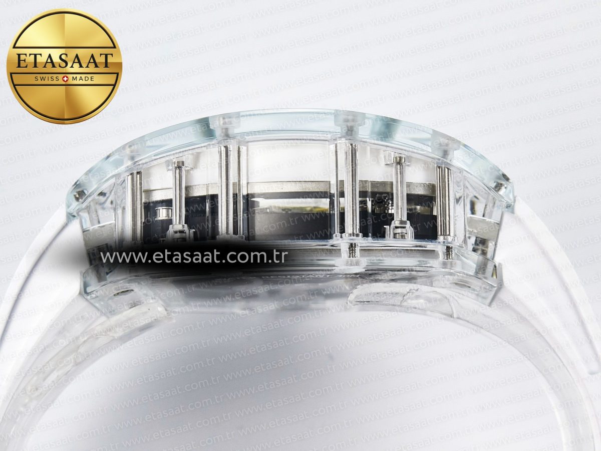 Richard Mille RM026 Transparent Tourbillon RMF Best Edition Panda Skeleton Dial on Translucent Rubber Strap - Görsel 14