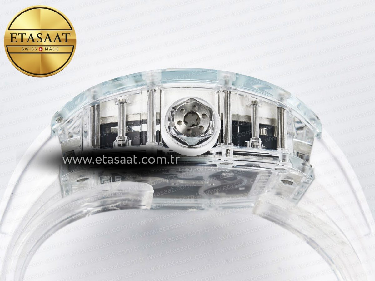 Richard Mille RM026 Transparent Tourbillon RMF Best Edition Panda Skeleton Dial on Translucent Rubber Strap - Görsel 15