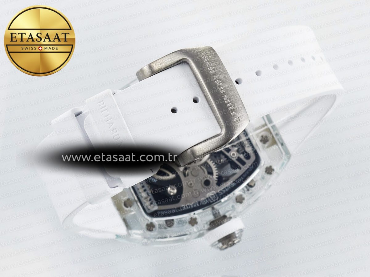 Richard Mille RM026 Transparent Tourbillon RMF Best Edition Panda Skeleton Dial on Translucent Rubber Strap - Görsel 16