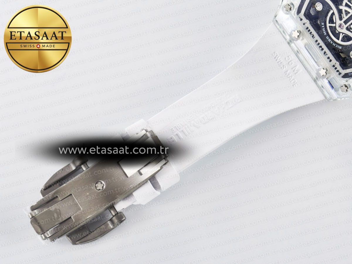 Richard Mille RM026 Transparent Tourbillon RMF Best Edition Panda Skeleton Dial on Translucent Rubber Strap - Görsel 23