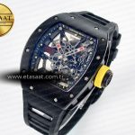 Richard Mille RM035-02 Black Ceramic SONIC Best Edition Skeleton Dial on Black Rubber Strap Clone RMUL1