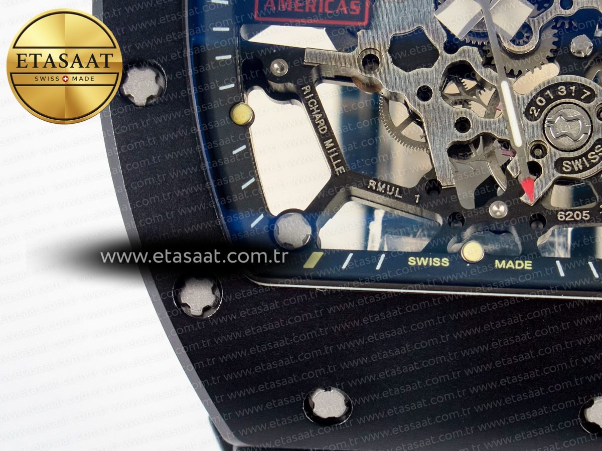 Richard Mille RM035-02 Black Ceramic SONIC Best Edition Skeleton Dial on Black Rubber Strap Clone RMUL1 - Görsel 13
