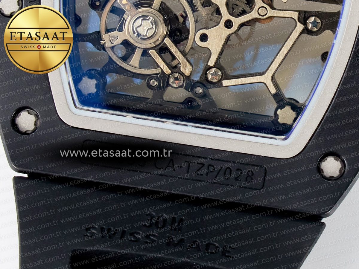 Richard Mille RM035-02 Black Ceramic SONIC Best Edition Skeleton Dial on Black Rubber Strap Clone RMUL1 - Görsel 21
