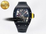 Richard Mille RM035-02 Black Ceramic SONIC Best Edition Skeleton Dial on Black Rubber Strap Clone RMUL1 - Görsel 3