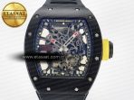 Richard Mille RM035-02 Black Ceramic SONIC Best Edition Skeleton Dial on Black Rubber Strap Clone RMUL1 - Görsel 4