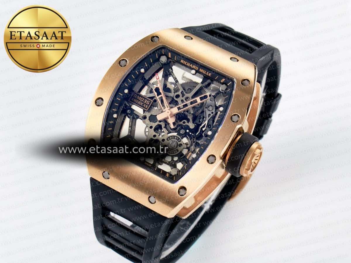 Richard Mille RM035-02 RG SONIC Best Edition Skeleton Dial on Black Rubber Strap Clone RMUL1 - Görsel 1