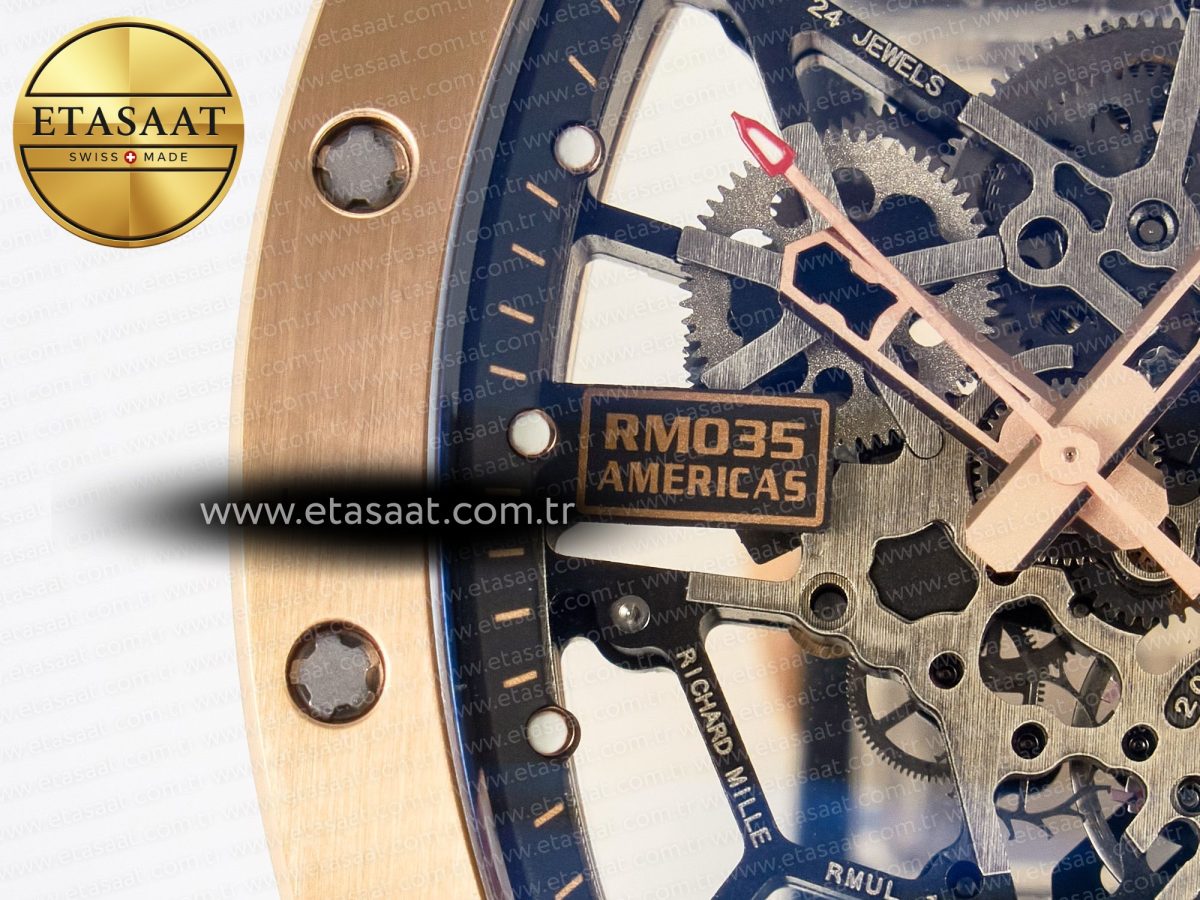Richard Mille RM035-02 RG SONIC Best Edition Skeleton Dial on Black Rubber Strap Clone RMUL1 - Görsel 10