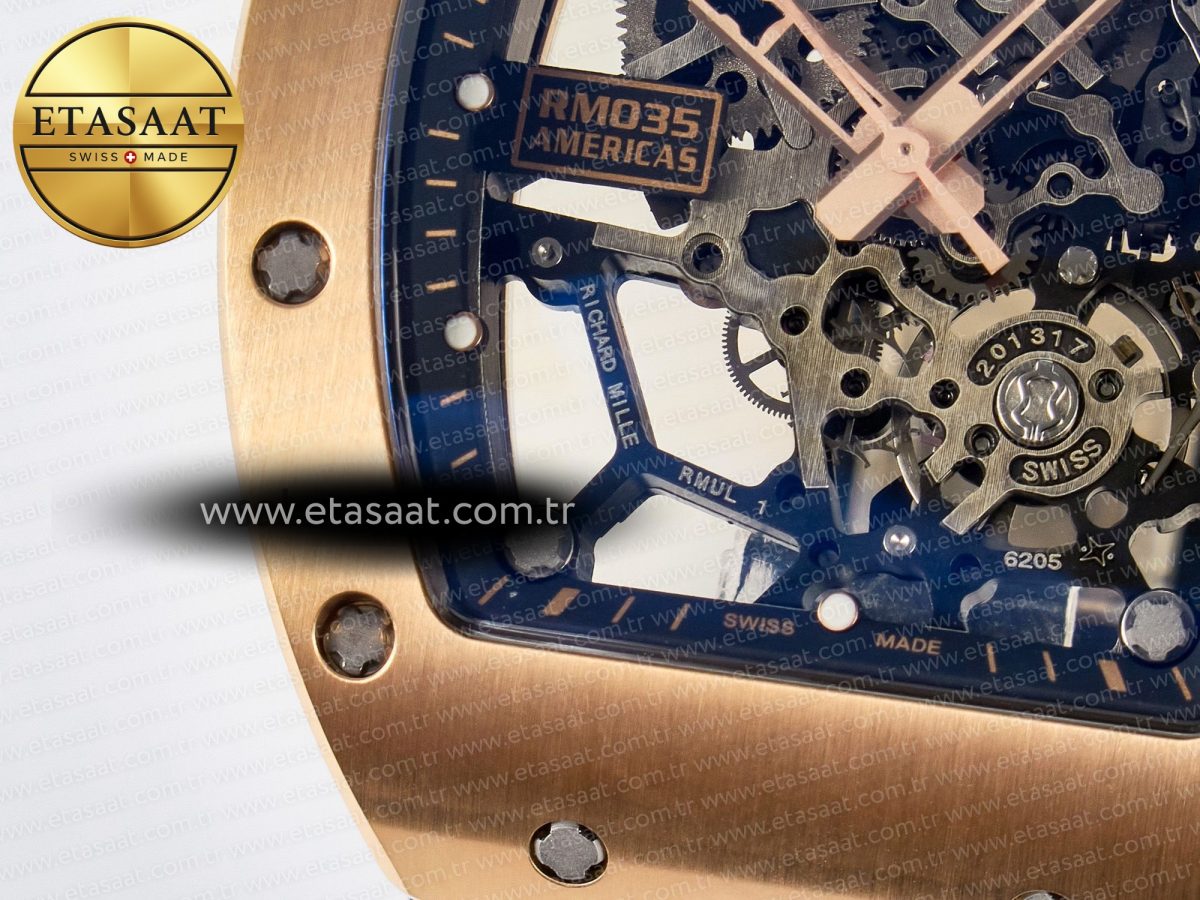 Richard Mille RM035-02 RG SONIC Best Edition Skeleton Dial on Black Rubber Strap Clone RMUL1 - Görsel 11