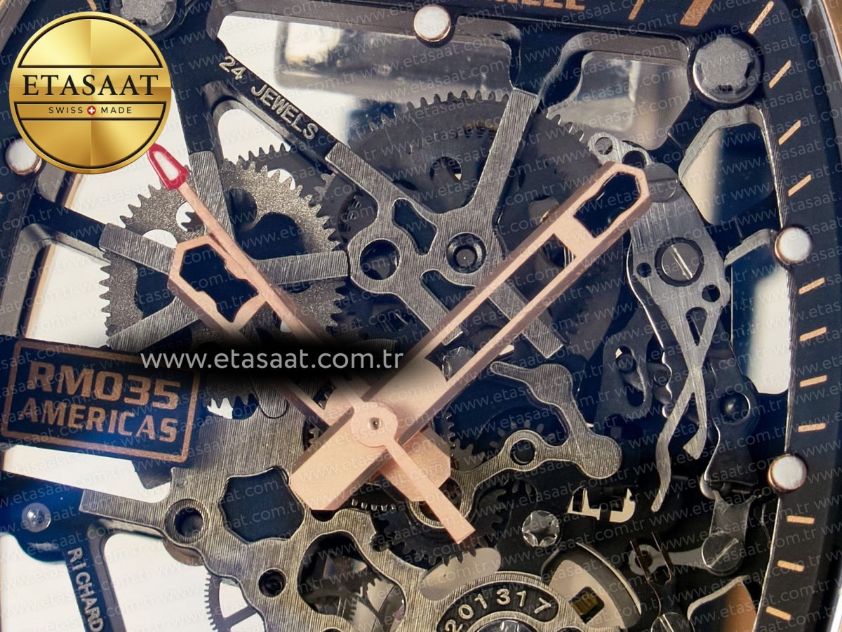 Richard Mille RM035-02 RG SONIC Best Edition Skeleton Dial on Black Rubber Strap Clone RMUL1 - Görsel 12