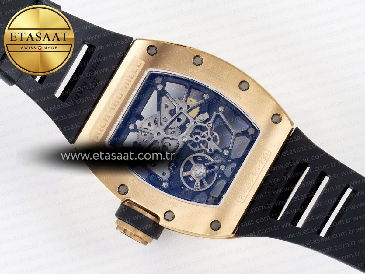 Richard Mille RM035-02 RG SONIC Best Edition Skeleton Dial on Black Rubber Strap Clone RMUL1 - Görsel 18