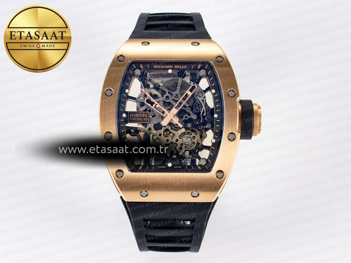 Richard Mille RM035-02 RG SONIC Best Edition Skeleton Dial on Black Rubber Strap Clone RMUL1 - Görsel 3