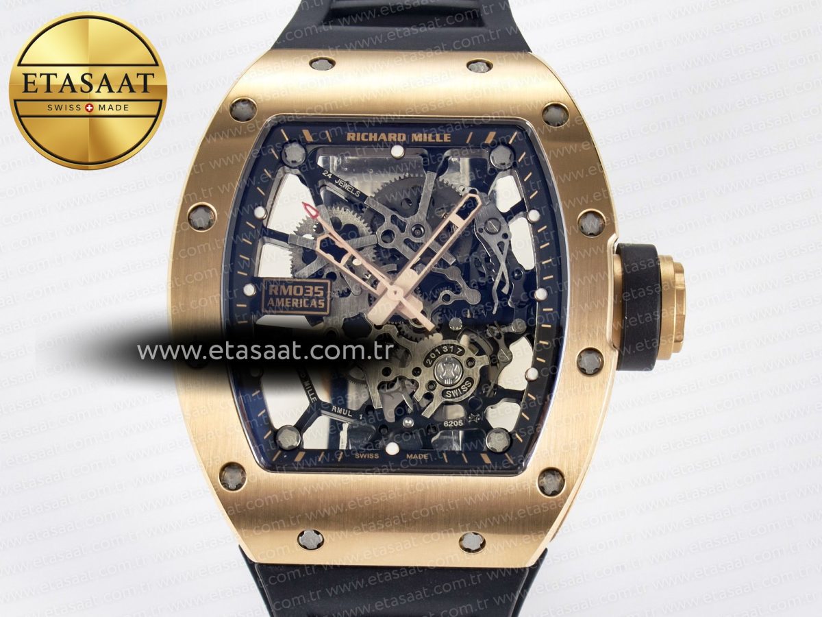 Richard Mille RM035-02 RG SONIC Best Edition Skeleton Dial on Black Rubber Strap Clone RMUL1 - Görsel 4