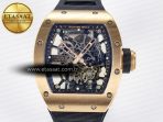 Richard Mille RM035-02 RG SONIC Best Edition Skeleton Dial on Black Rubber Strap Clone RMUL1 - Görsel 4