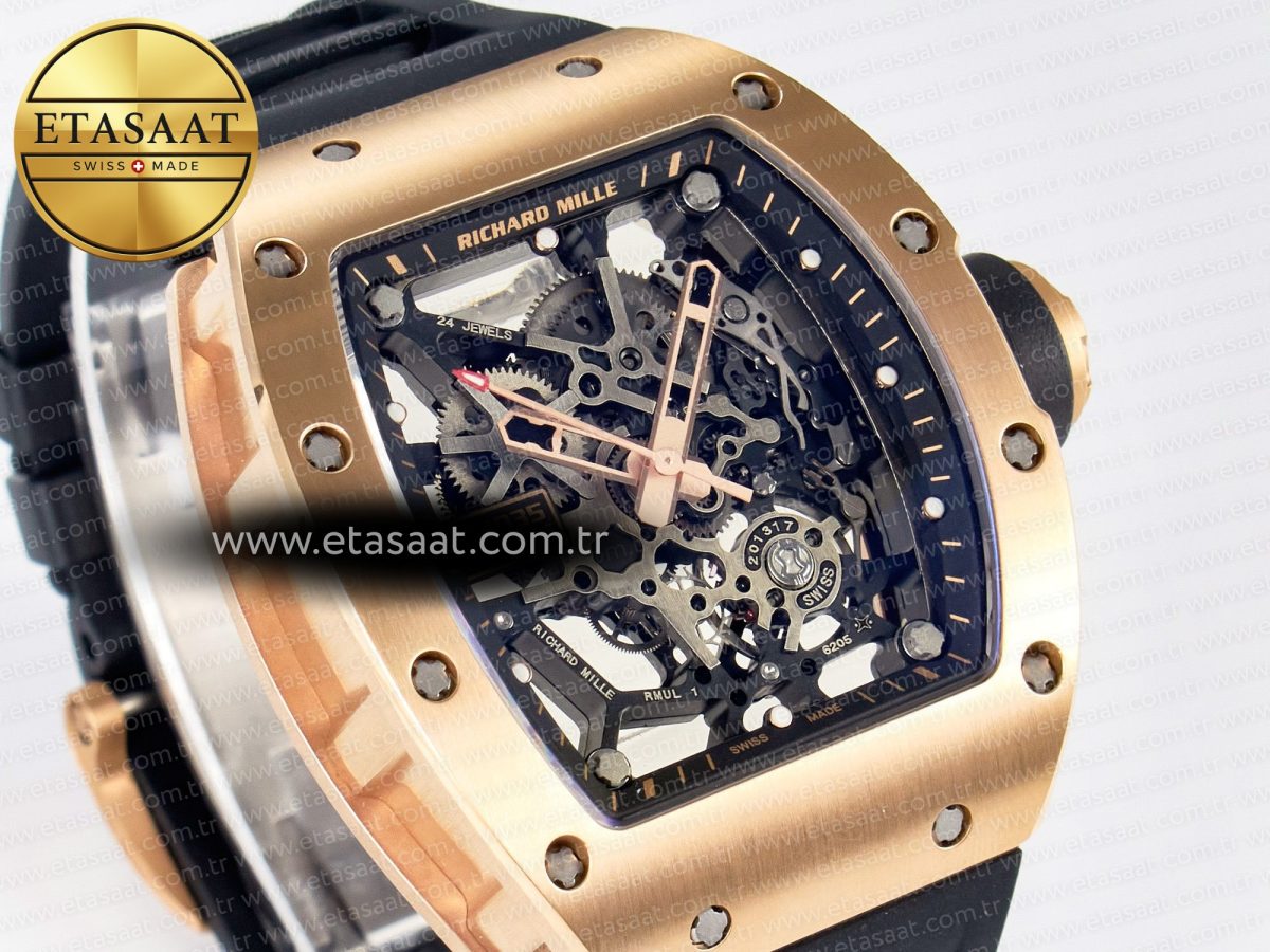 Richard Mille RM035-02 RG SONIC Best Edition Skeleton Dial on Black Rubber Strap Clone RMUL1 - Görsel 5