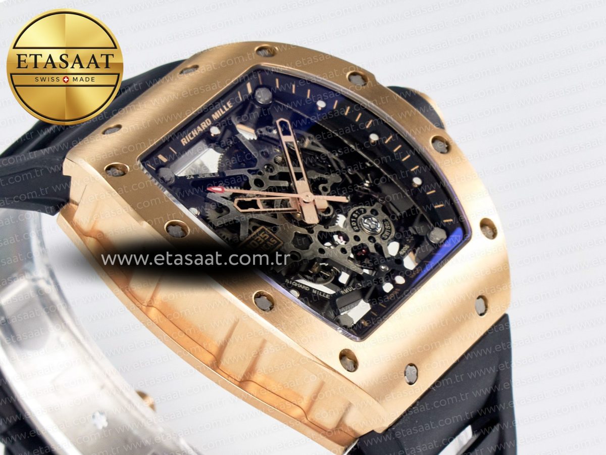 Richard Mille RM035-02 RG SONIC Best Edition Skeleton Dial on Black Rubber Strap Clone RMUL1 - Görsel 7