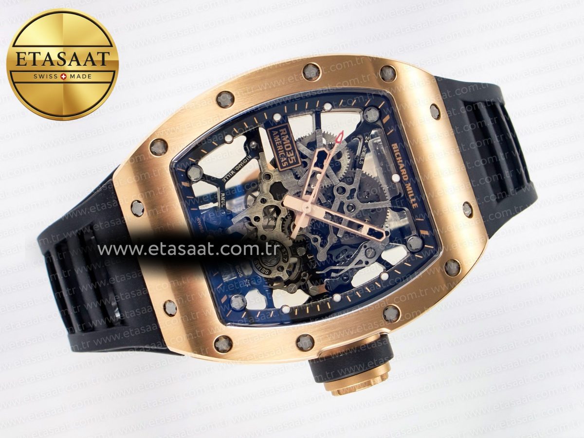 Richard Mille RM035-02 RG SONIC Best Edition Skeleton Dial on Black Rubber Strap Clone RMUL1 - Görsel 8