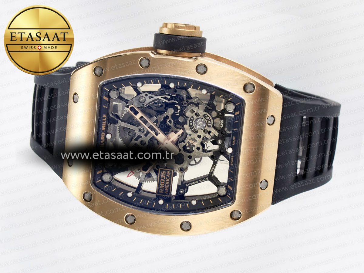 Richard Mille RM035-02 RG SONIC Best Edition Skeleton Dial on Black Rubber Strap Clone RMUL1 - Görsel 9