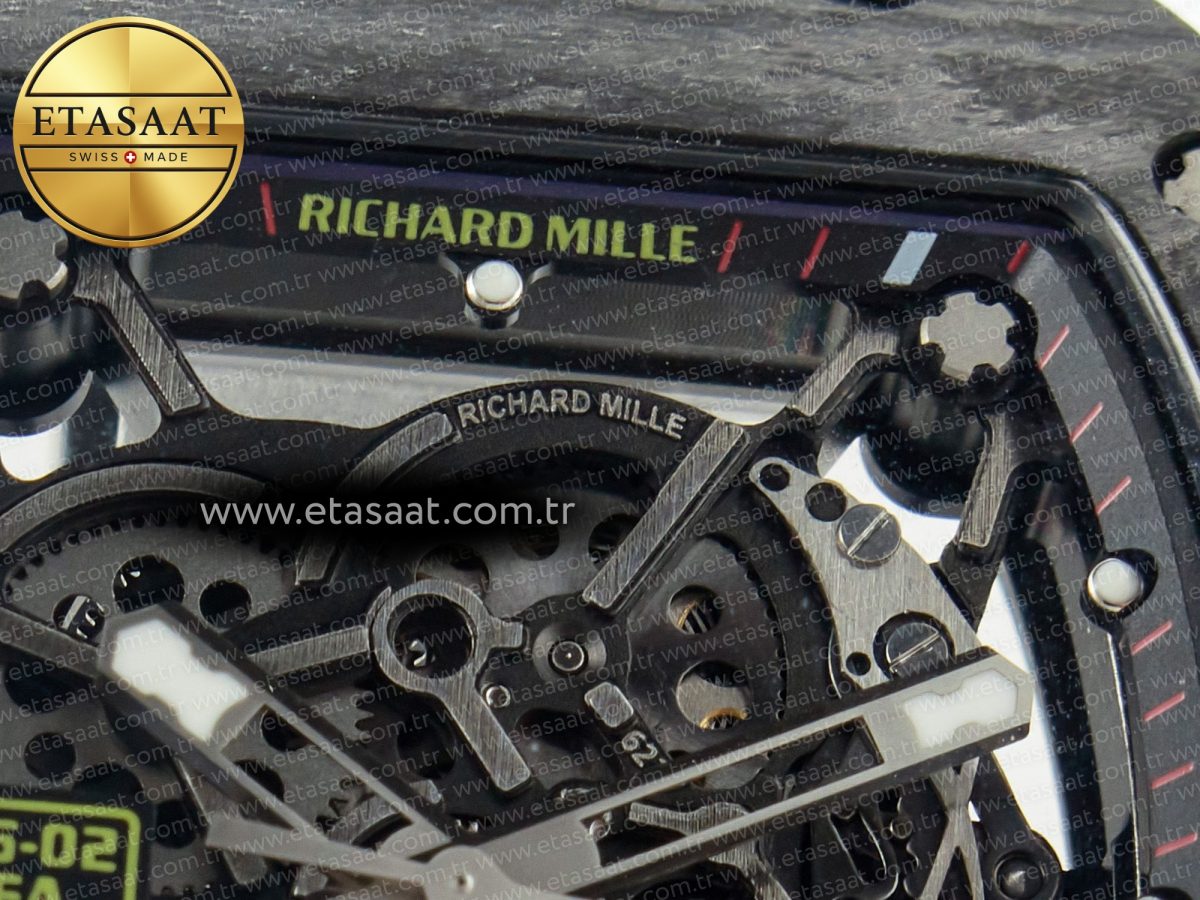 Richard Mille RM035 Carbon SONIC Best Edition Skeleton Dial on Black Rubber Strap Clone RMUL2 V2 - Görsel 10