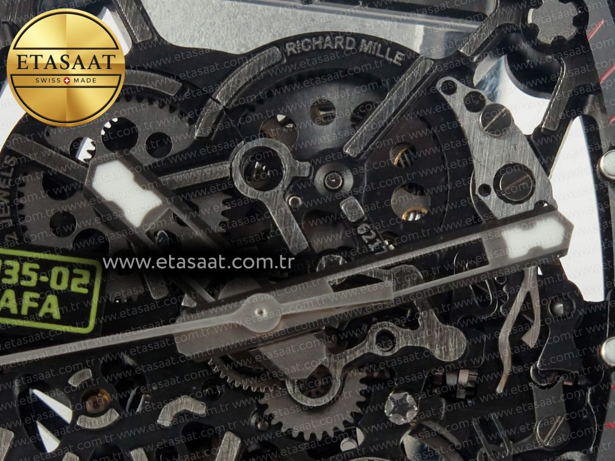 Richard Mille RM035 Carbon SONIC Best Edition Skeleton Dial on Black Rubber Strap Clone RMUL2 V2 - Görsel 11