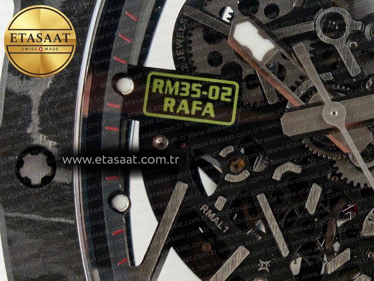 Richard Mille RM035 Carbon SONIC Best Edition Skeleton Dial on Black Rubber Strap Clone RMUL2 V2 - Görsel 12