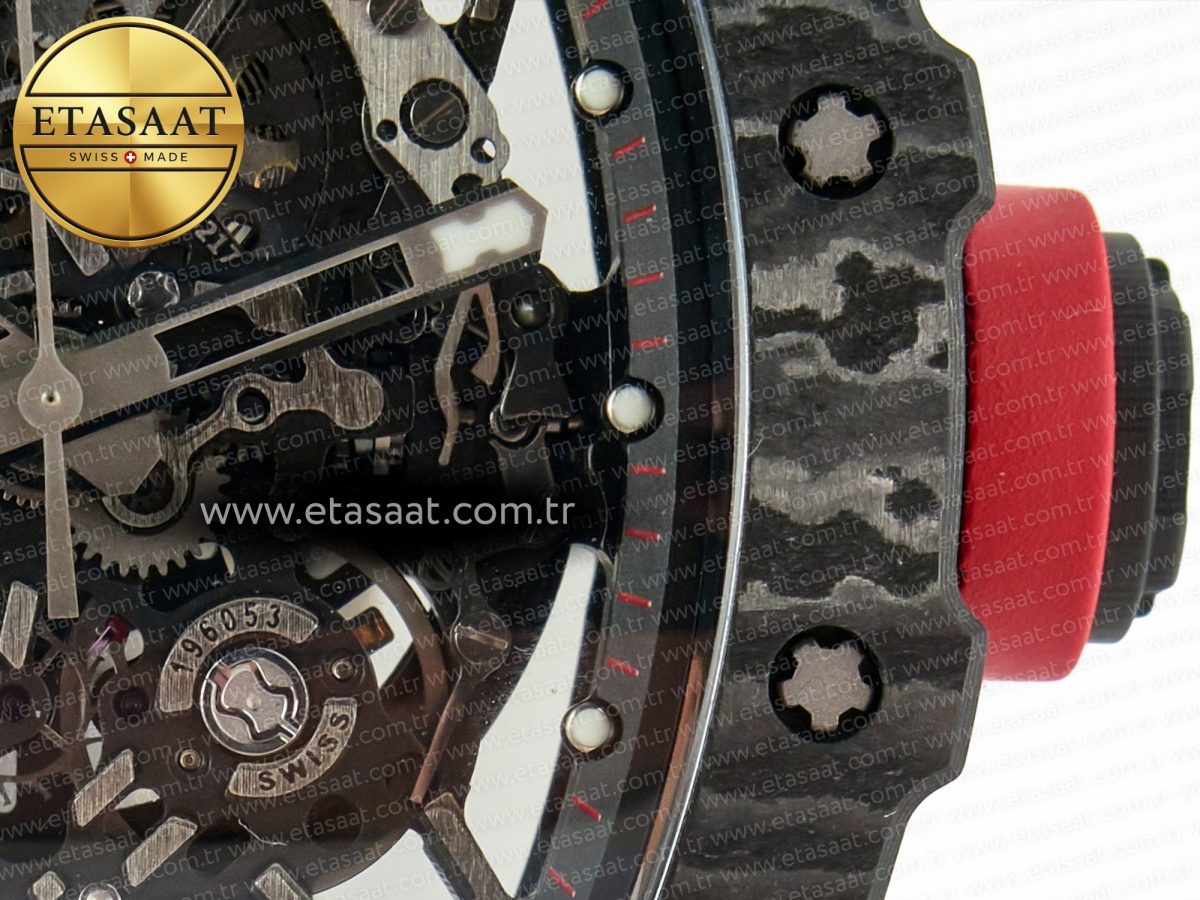 Richard Mille RM035 Carbon SONIC Best Edition Skeleton Dial on Black Rubber Strap Clone RMUL2 V2 - Görsel 13