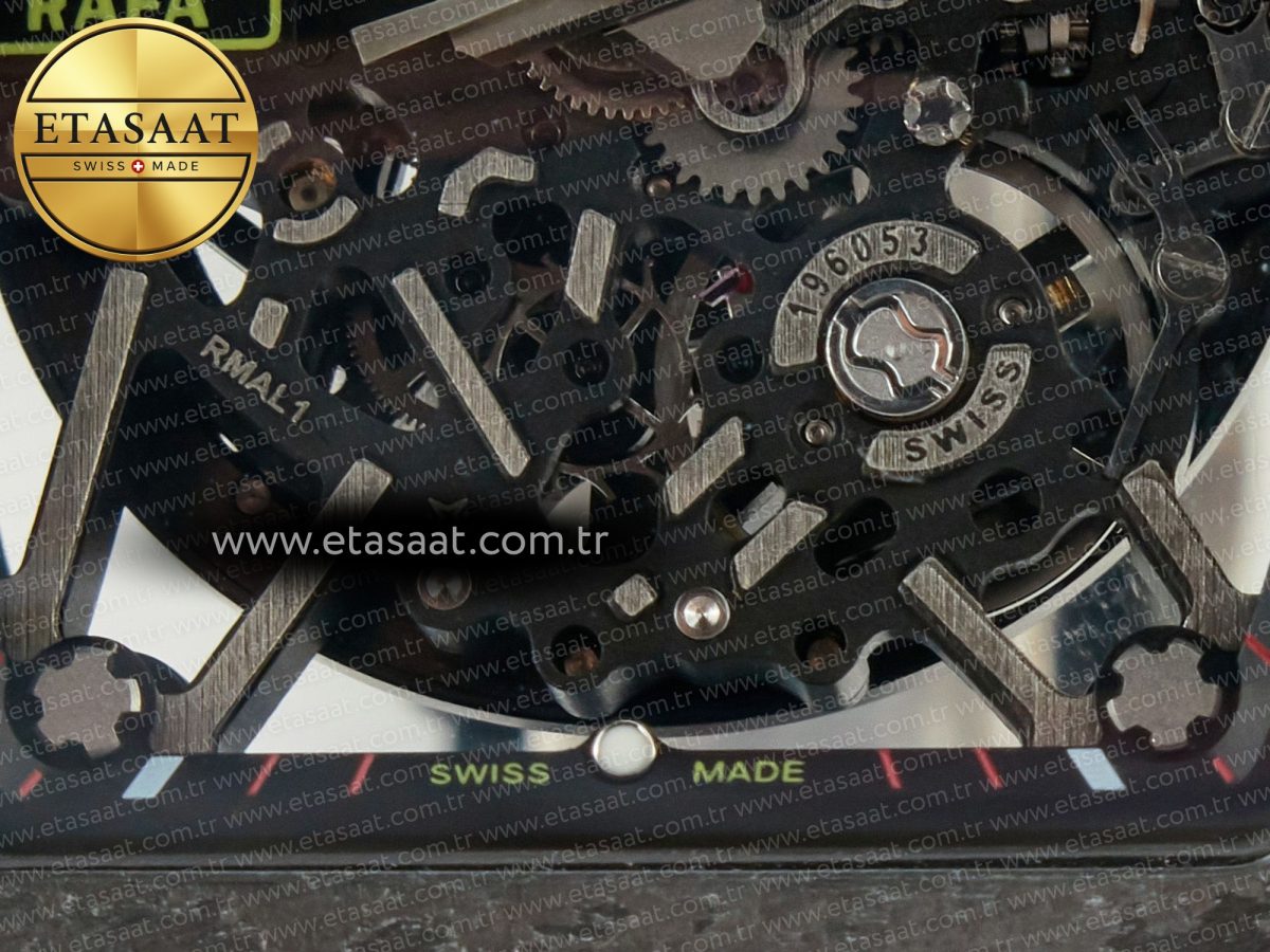 Richard Mille RM035 Carbon SONIC Best Edition Skeleton Dial on Black Rubber Strap Clone RMUL2 V2 - Görsel 14