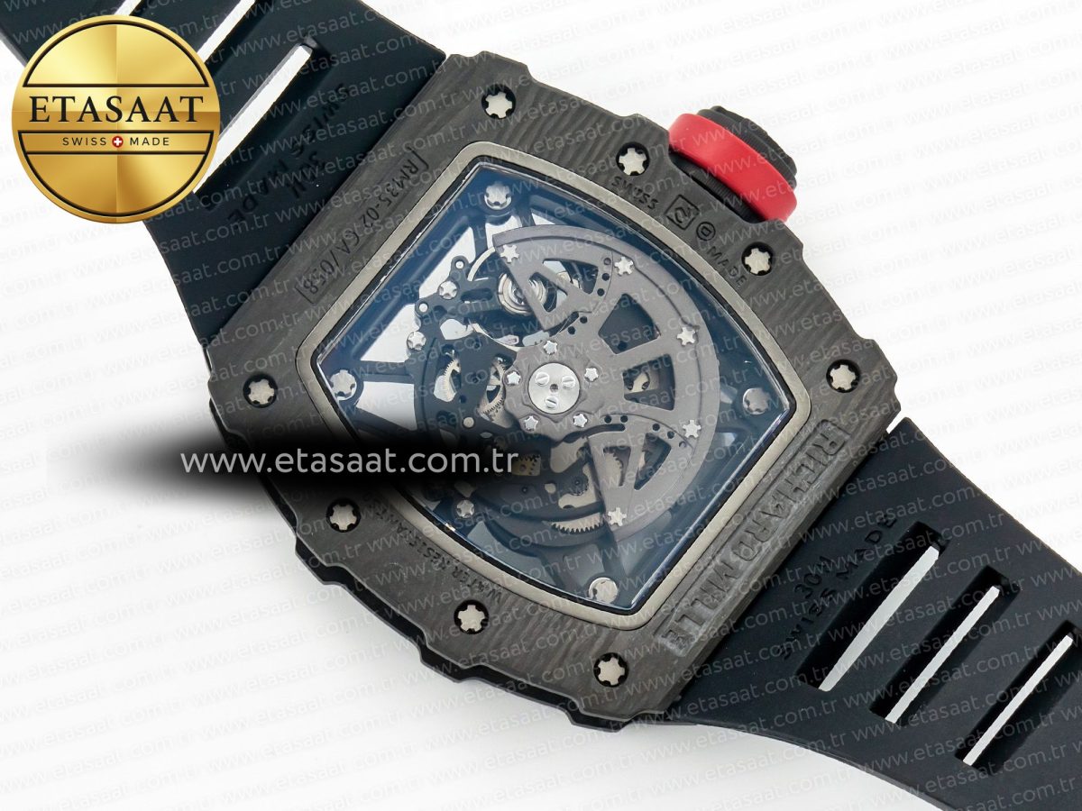 Richard Mille RM035 Carbon SONIC Best Edition Skeleton Dial on Black Rubber Strap Clone RMUL2 V2 - Görsel 18