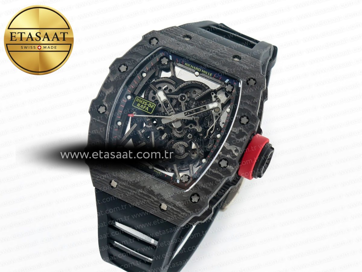 Richard Mille RM035 Carbon SONIC Best Edition Skeleton Dial on Black Rubber Strap Clone RMUL2 V2 - Görsel 2