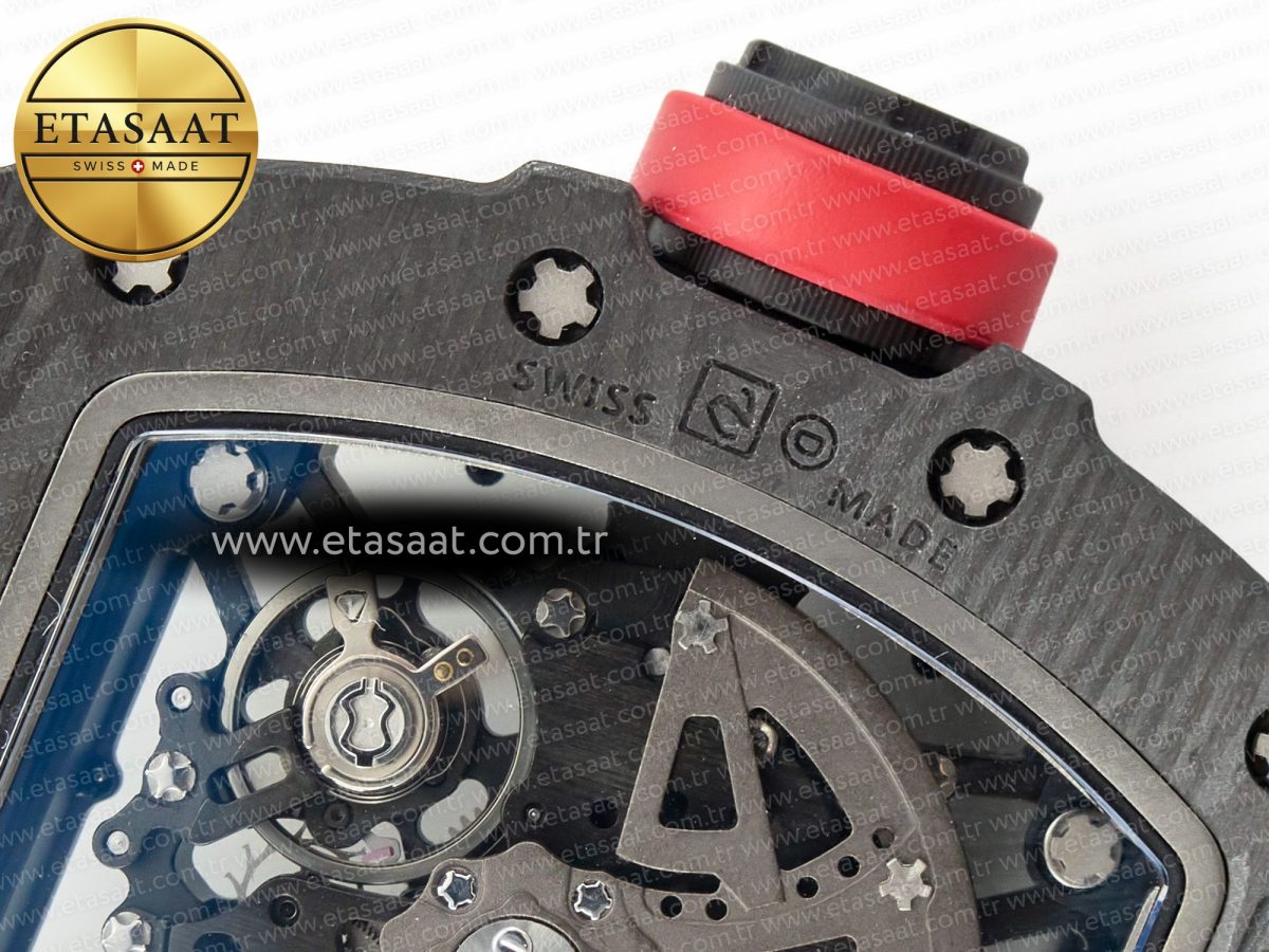 Richard Mille RM035 Carbon SONIC Best Edition Skeleton Dial on Black Rubber Strap Clone RMUL2 V2 - Görsel 20