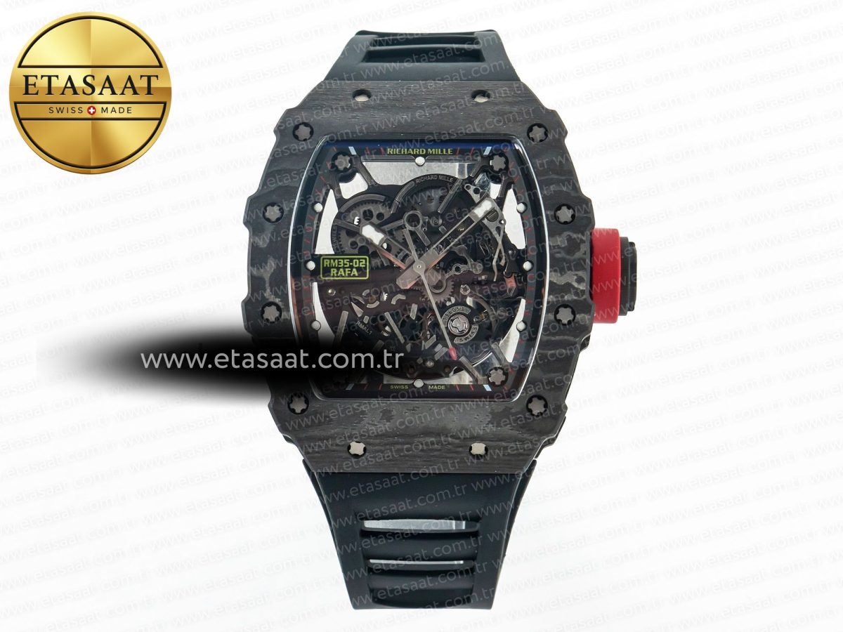 Richard Mille RM035 Carbon SONIC Best Edition Skeleton Dial on Black Rubber Strap Clone RMUL2 V2 - Görsel 3