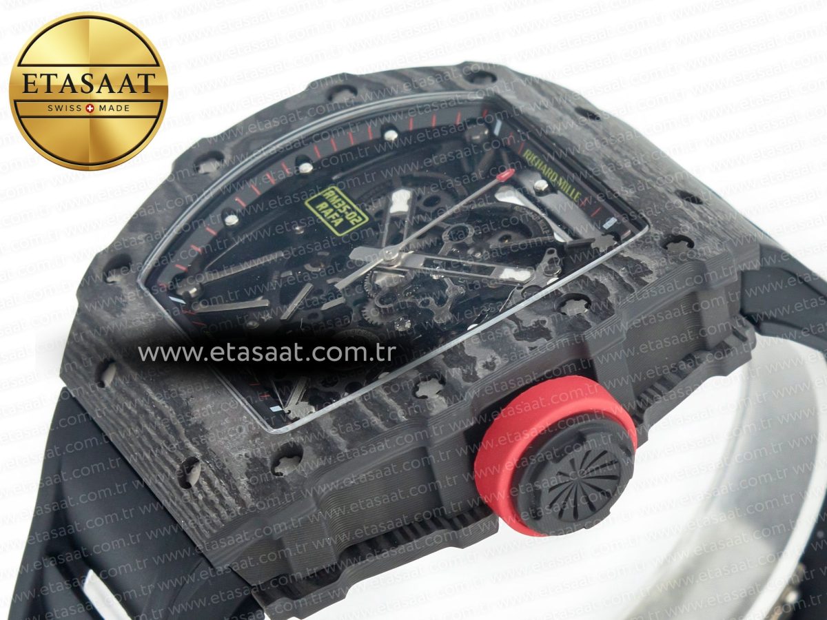 Richard Mille RM035 Carbon SONIC Best Edition Skeleton Dial on Black Rubber Strap Clone RMUL2 V2 - Görsel 6