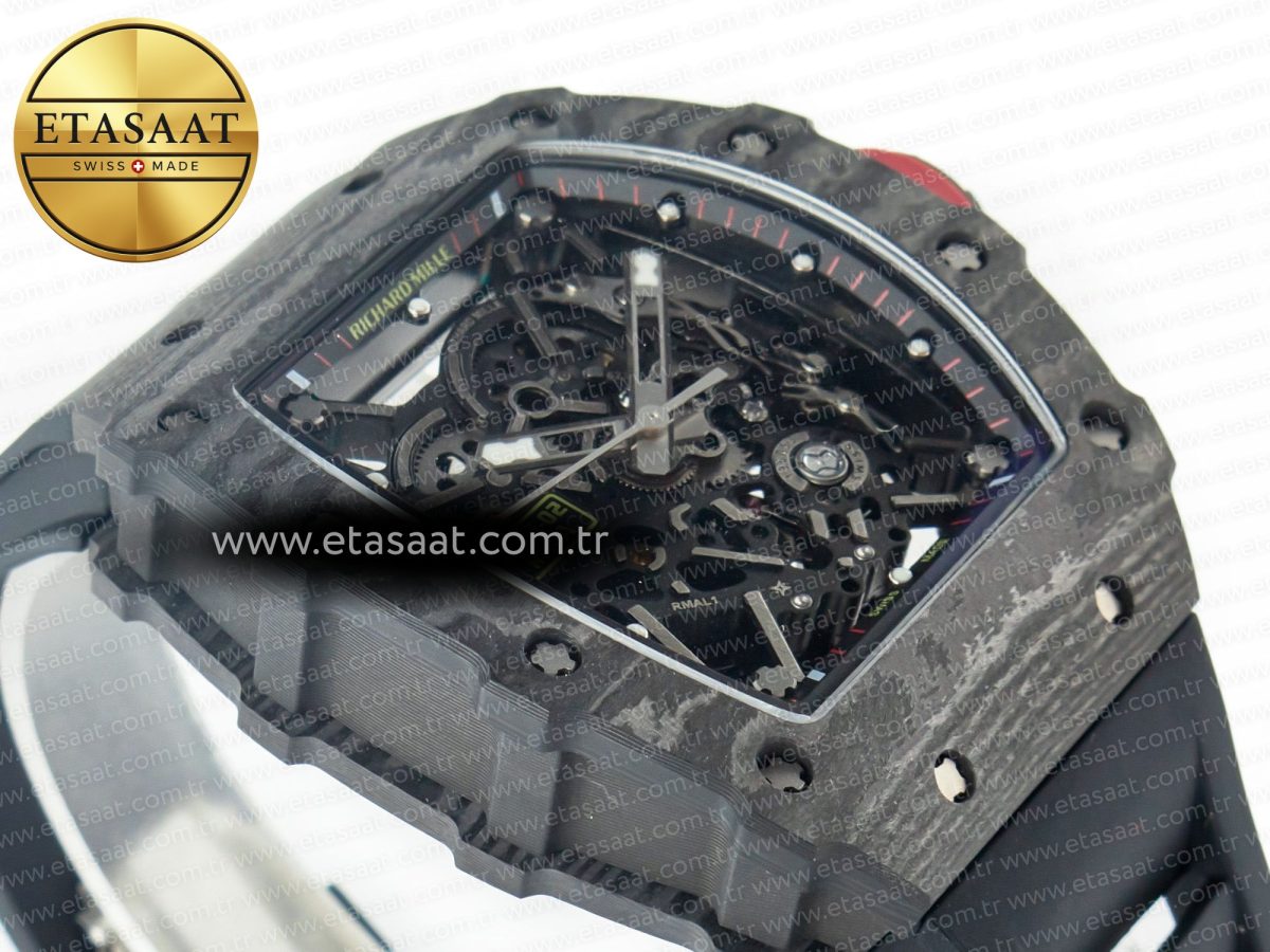 Richard Mille RM035 Carbon SONIC Best Edition Skeleton Dial on Black Rubber Strap Clone RMUL2 V2 - Görsel 7