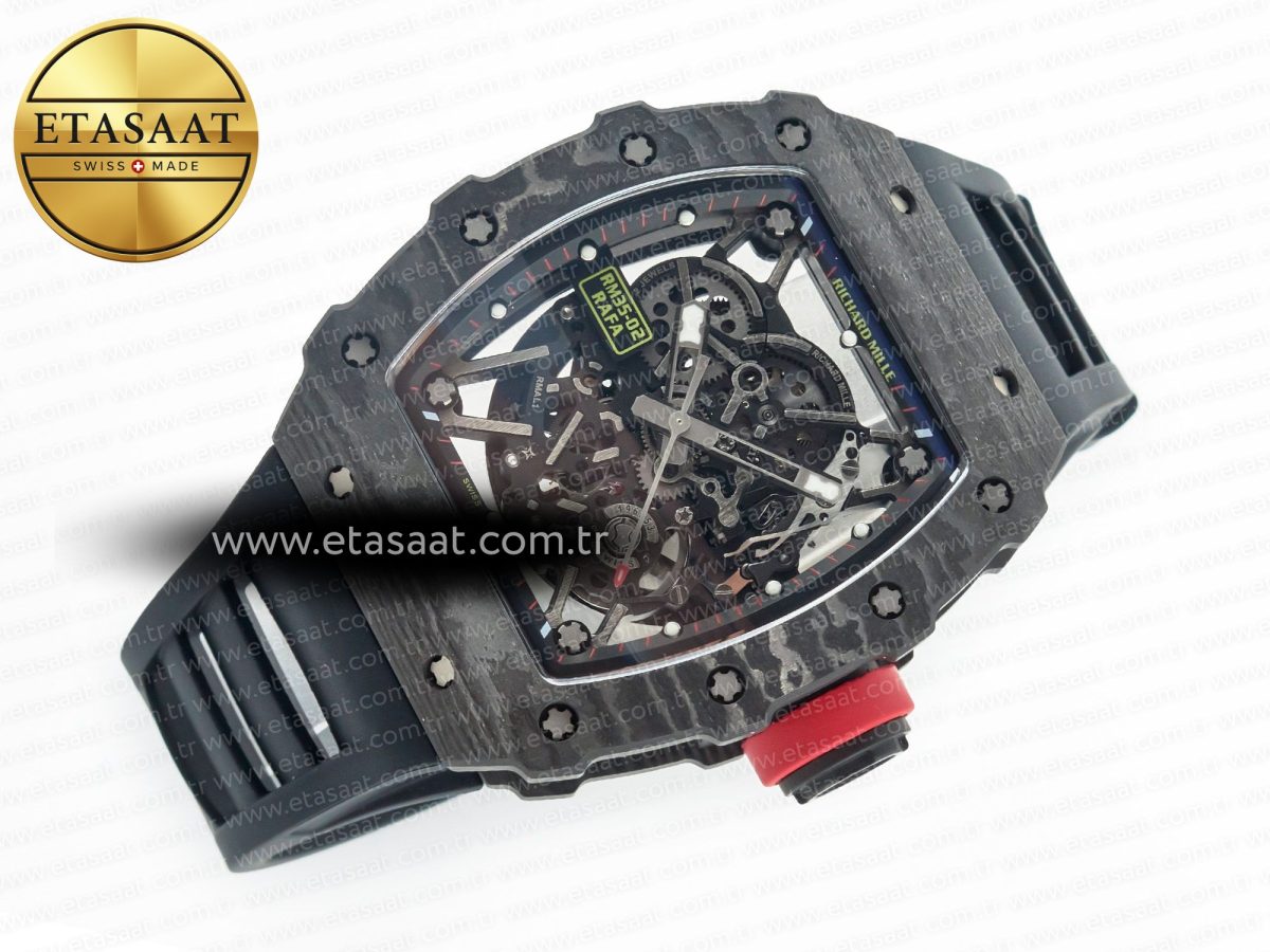 Richard Mille RM035 Carbon SONIC Best Edition Skeleton Dial on Black Rubber Strap Clone RMUL2 V2 - Görsel 8