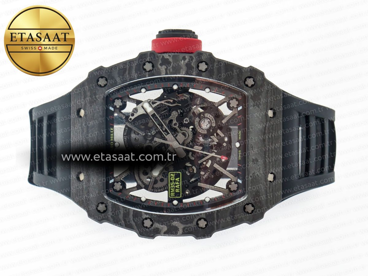 Richard Mille RM035 Carbon SONIC Best Edition Skeleton Dial on Black Rubber Strap Clone RMUL2 V2 - Görsel 9