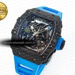 Richard Mille RM035 Carbon SONIC Best Edition Skeleton Dial on Blue Rubber Strap Clone RMUL2 V2