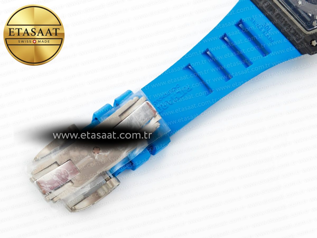 Richard Mille RM035 Carbon SONIC Best Edition Skeleton Dial on Blue Rubber Strap Clone RMUL2 V2 - Görsel 24