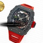 Richard Mille RM035 Carbon SONIC Best Edition Skeleton Dial on Red Rubber Strap Clone RMUL2 V2
