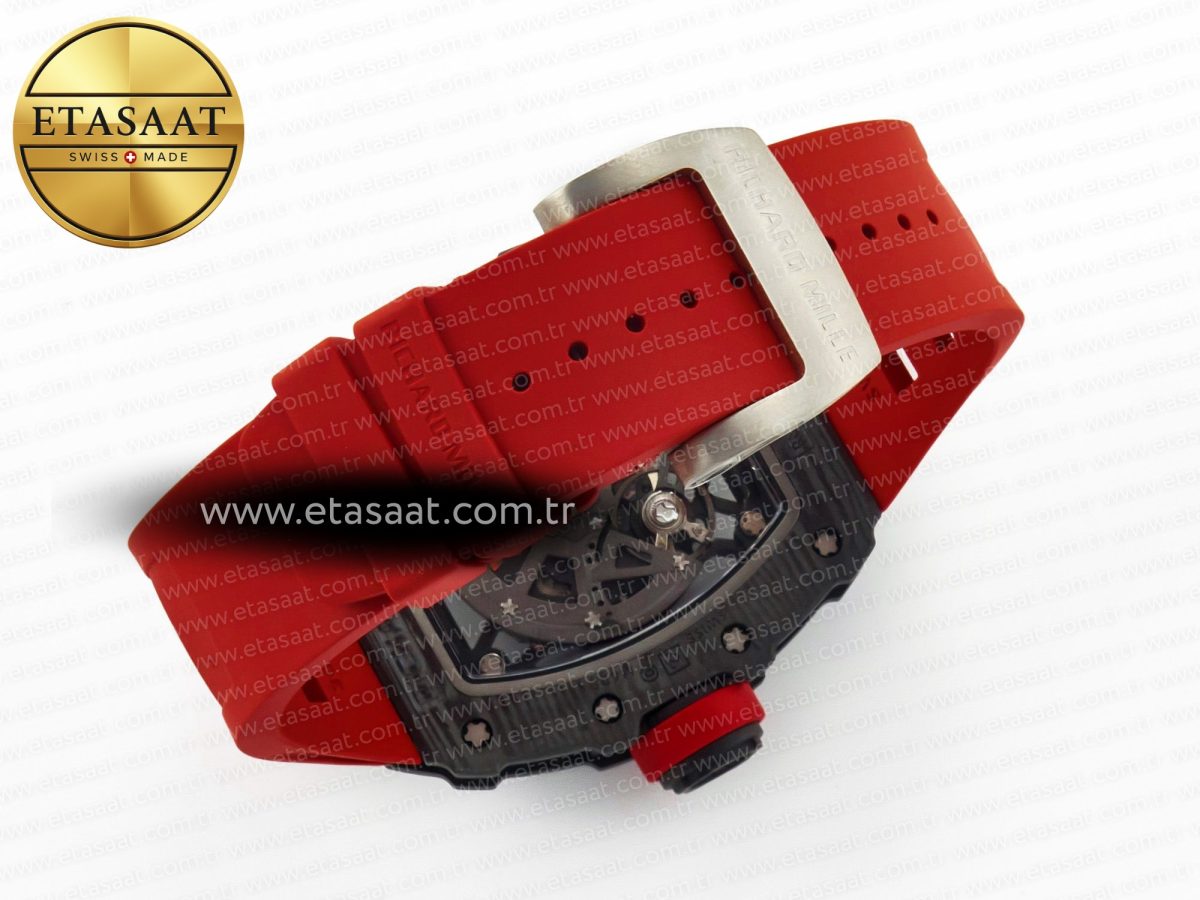 Richard Mille RM035 Carbon SONIC Best Edition Skeleton Dial on Red Rubber Strap Clone RMUL2 V2 - Görsel 17