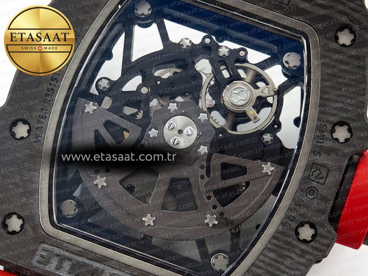 Richard Mille RM035 Carbon SONIC Best Edition Skeleton Dial on Red Rubber Strap Clone RMUL2 V2 - Görsel 19