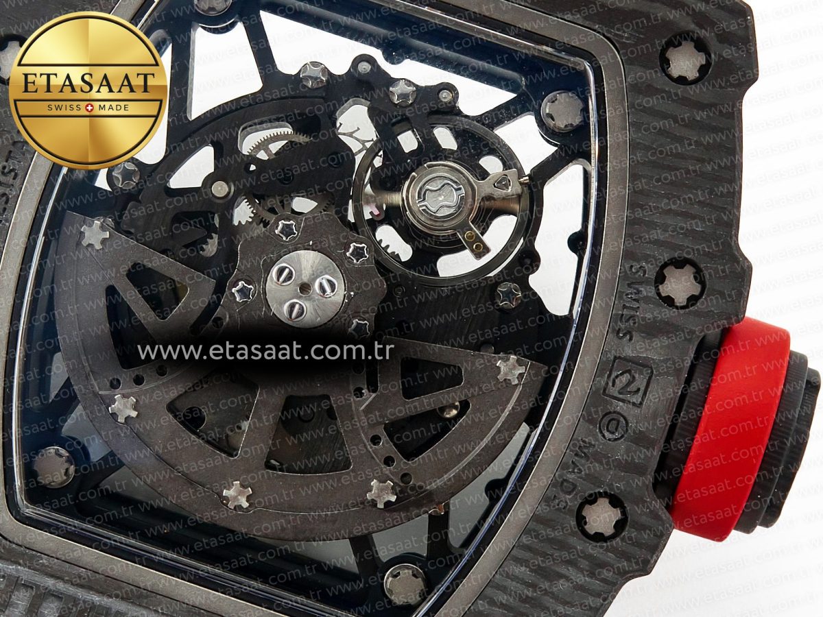 Richard Mille RM035 Carbon SONIC Best Edition Skeleton Dial on Red Rubber Strap Clone RMUL2 V2 - Görsel 20