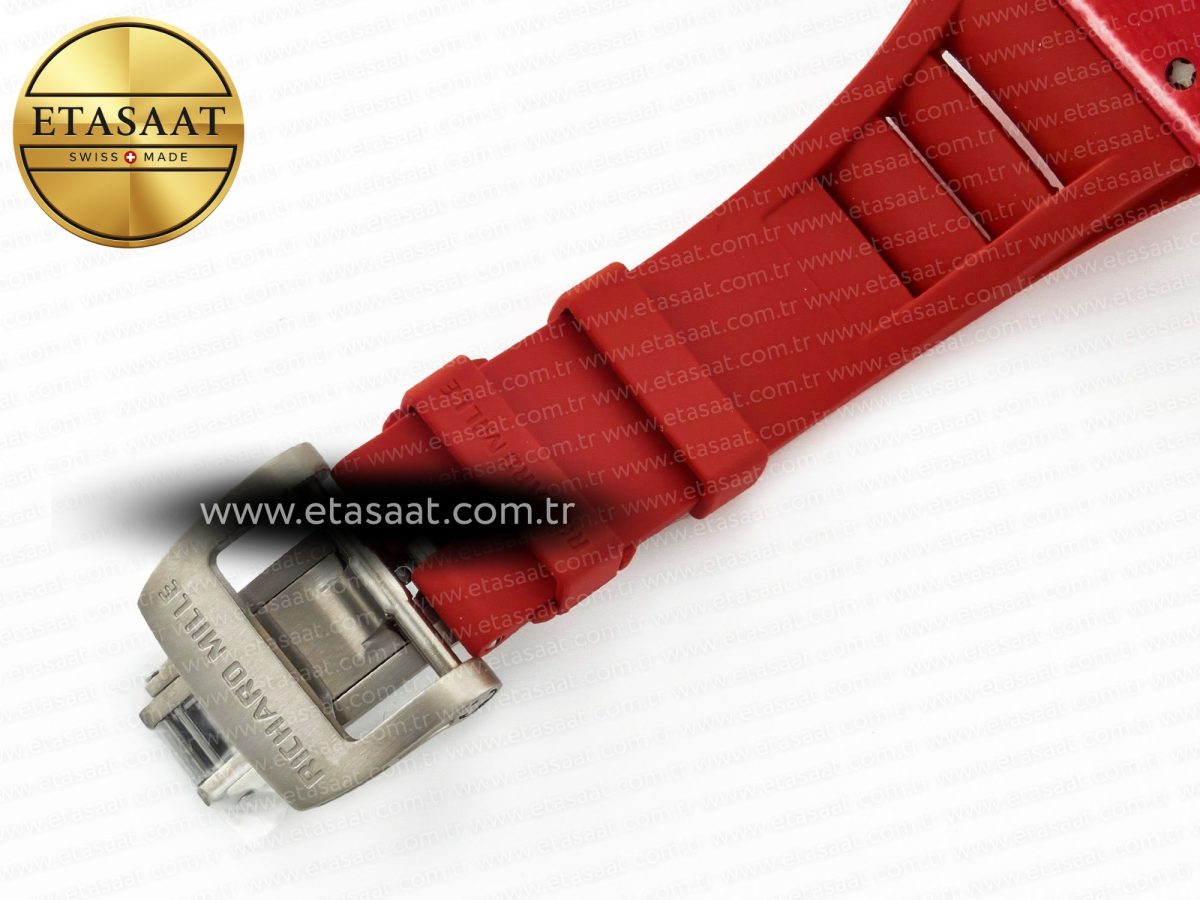 Richard Mille RM035 Carbon SONIC Best Edition Skeleton Dial on Red Rubber Strap Clone RMUL2 V2 - Görsel 22