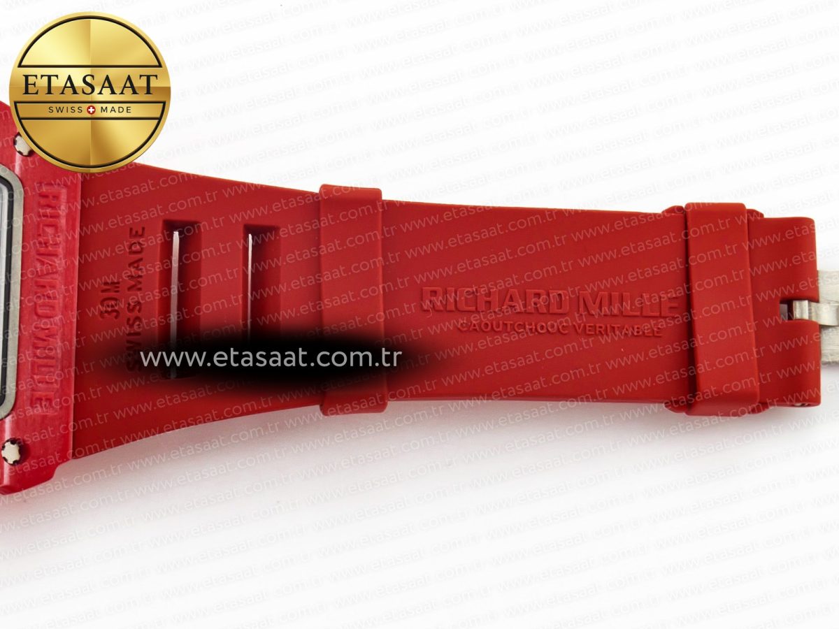 Richard Mille RM035 Carbon SONIC Best Edition Skeleton Dial on Red Rubber Strap Clone RMUL2 V2 - Görsel 24