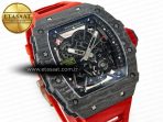 Richard Mille RM035 Carbon SONIC Best Edition Skeleton Dial on Red Rubber Strap Clone RMUL2 V2 - Görsel 5