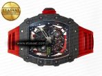 Richard Mille RM035 Carbon SONIC Best Edition Skeleton Dial on Red Rubber Strap Clone RMUL2 V2 - Görsel 9