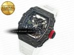 Richard Mille RM035 Carbon SONIC Best Edition Skeleton Dial on White Rubber Strap Clone RMUL2 V2