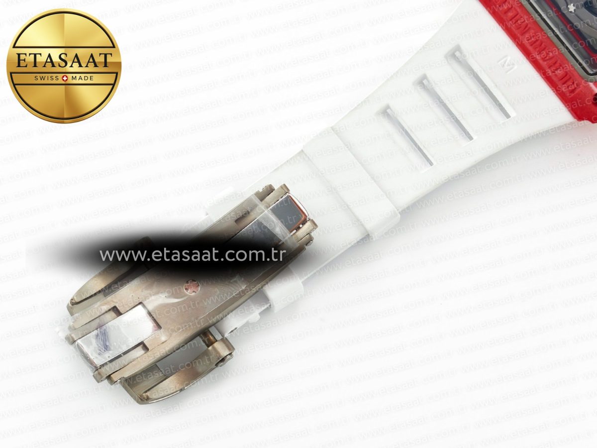 Richard Mille RM035 Carbon SONIC Best Edition Skeleton Dial on White Rubber Strap Clone RMUL2 V2 - Görsel 22
