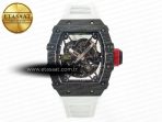 Richard Mille RM035 Carbon SONIC Best Edition Skeleton Dial on White Rubber Strap Clone RMUL2 V2 - Görsel 3