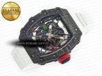 Richard Mille RM035 Carbon SONIC Best Edition Skeleton Dial on White Rubber Strap Clone RMUL2 V2 - Görsel 8