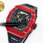 Richard Mille RM035 Red Carbon SONIC Best Edition Skeleton Dial on Black Rubber Strap Clone RMUL2 V2